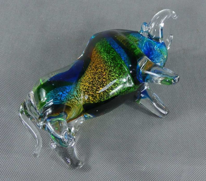 Figura szkło MURANO kolorowy BYK byczek figurka 25,5 cm