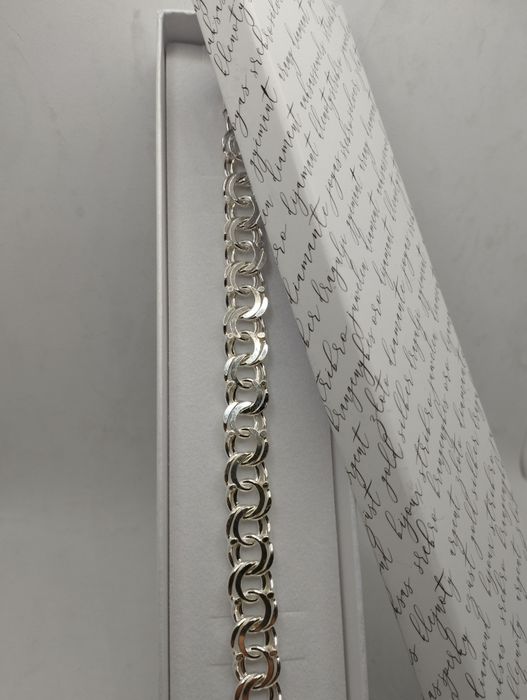 Srebrna bransoletka, Garibaldi, próba 925, długość 22 cm