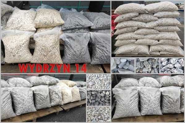 Kamienie workowane 20kg biała marianna dalmatyńczyk bazalt cmentarz