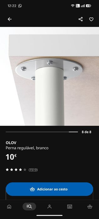IKEA / 8 Pés para Secretária