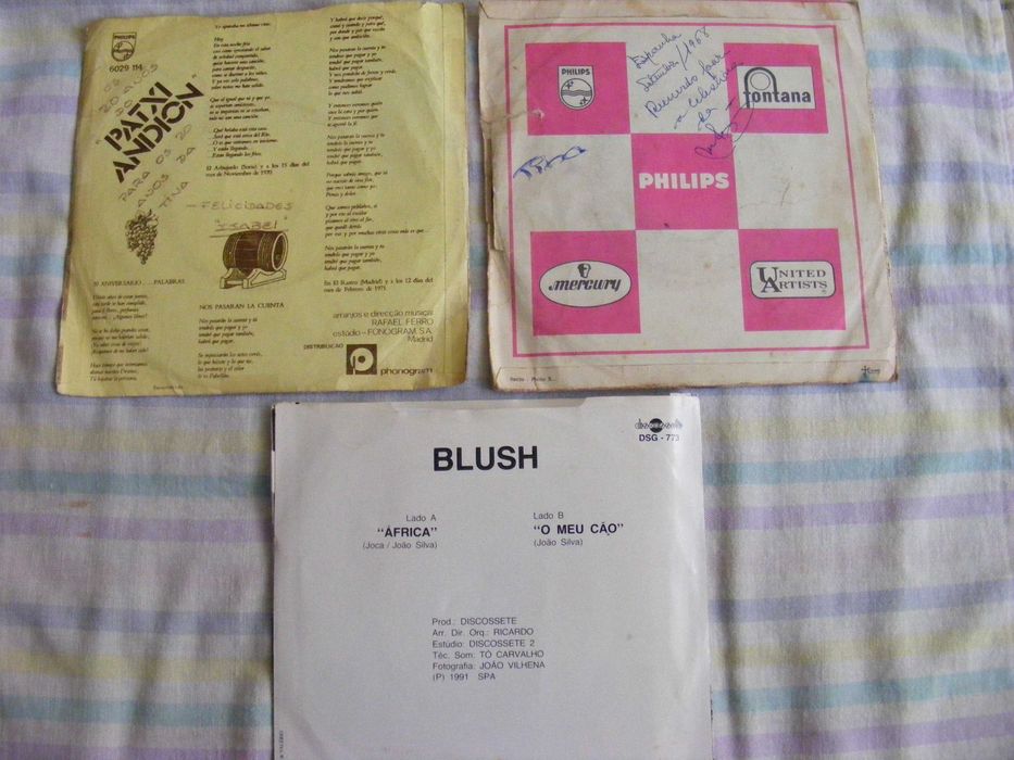4 discos vinil, singles, antigos - bom estado