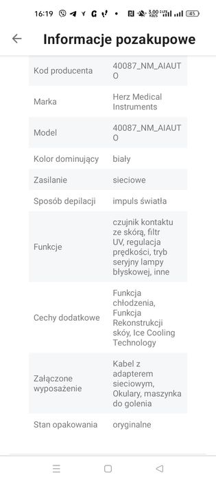 Épilation laserowy Herz Médical