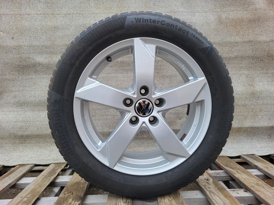 [K371] Koła zimowe 17 Cali 5x112 + Opony 215/55/17 6m VW Passat Touran