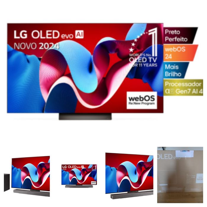 LG OLED evo C4 de 55″ (modelo 2024) — nova, selada de fábrica, nunca u