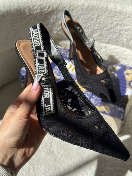 Каблуки Dior чорні ажур 38,40