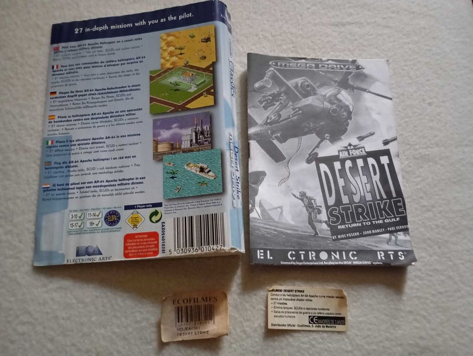 Capa manual e selos Desert Strike