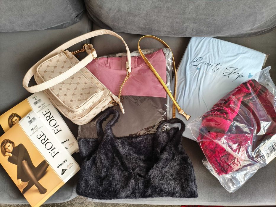 Mini paczka ubrań s/m plus torebka