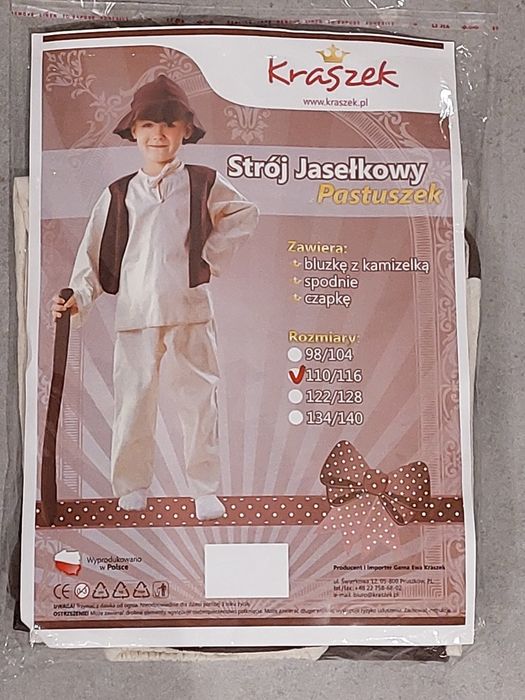 Strój pastuszka pasterz jasełka przebranie 110-116
