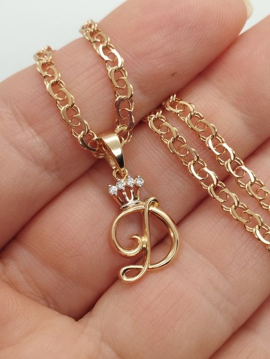 Золотой кулончик буква Д 1.04 грамма