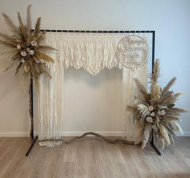 Ścianka firana makrama duża