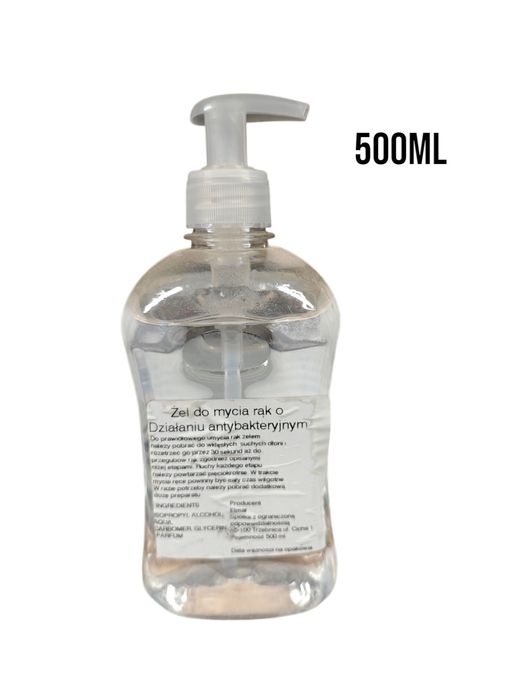 Żel do mycia rąk o działaniu antybakteryjnym 500ml z pompką