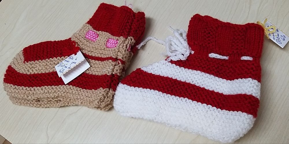 Botas de Lã feitas à mão.