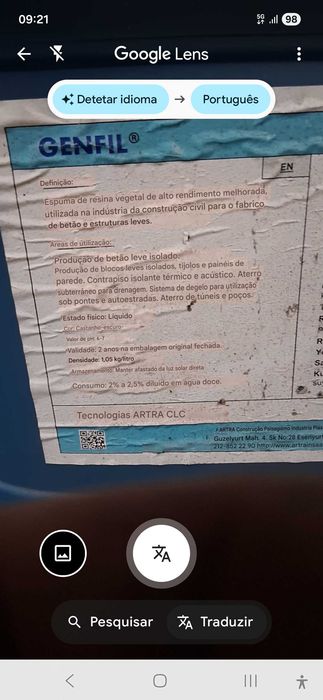 espumas e resinas para betao