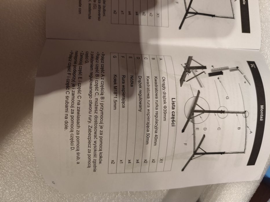 Drążek gimnastyczny dla dzieci domowy konstrukcja