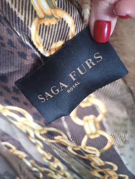 Saga furs.   Дл 105см. Норковая шуба с соболем. Натуральная шуба