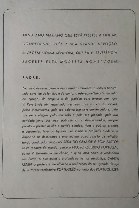 Homenagem ao Reverendo Padre Filipe Pattavina