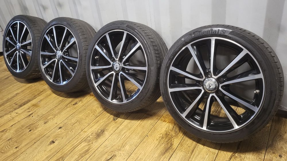 Felgi Koła Mercedes 18" 5x112 z oponami 225/40 R18 Klasa A W176 B W245 W246 C W205 W204 CLA AMG Czujniki