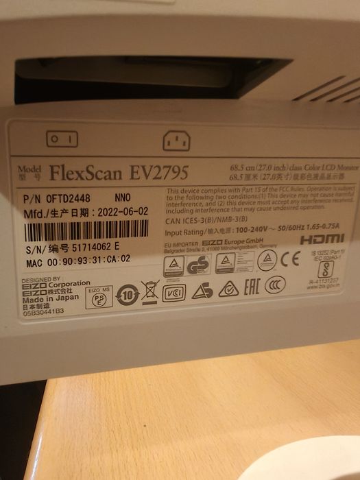 Monitor Eizo Flexscan EV2795 biały