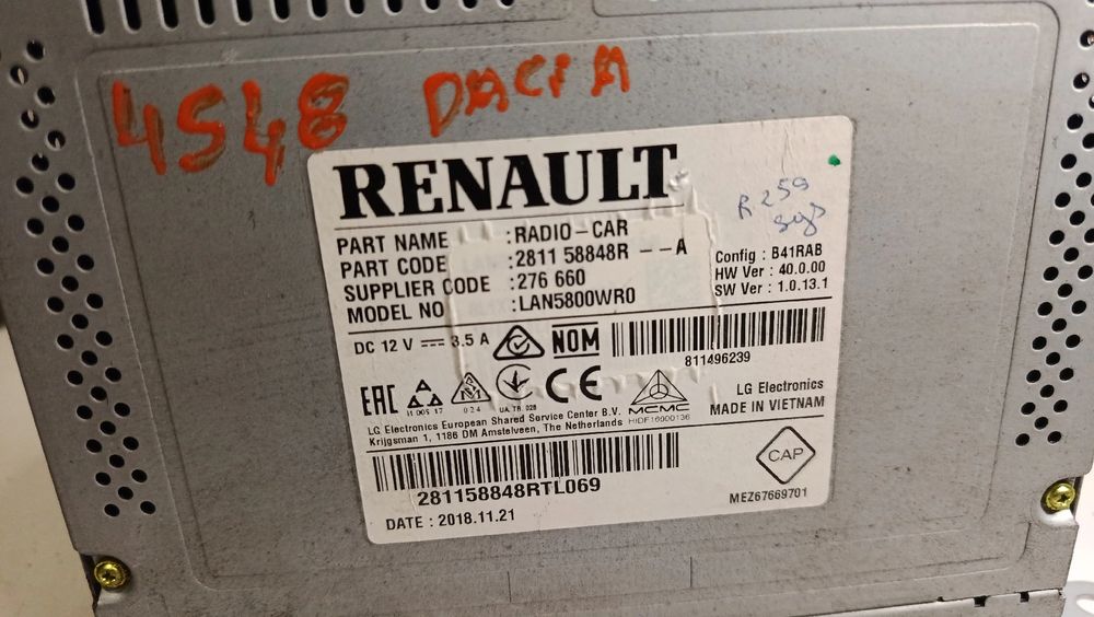 Rádio / auto-rádio DACIA Lodgy (JS_)