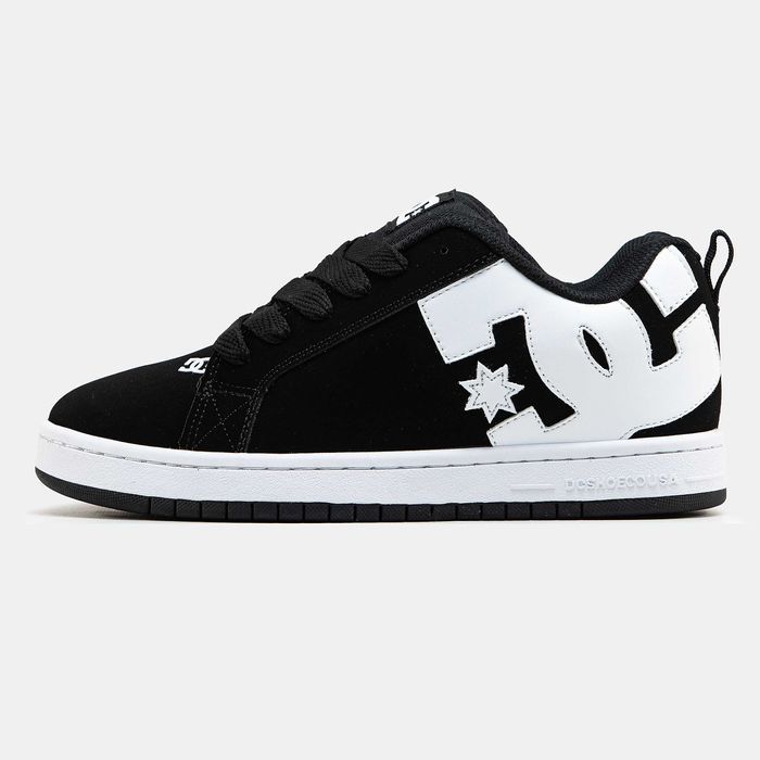 Кожаные кроссовки DC Shoes Court Graffik чорні кросівки дс корт графік