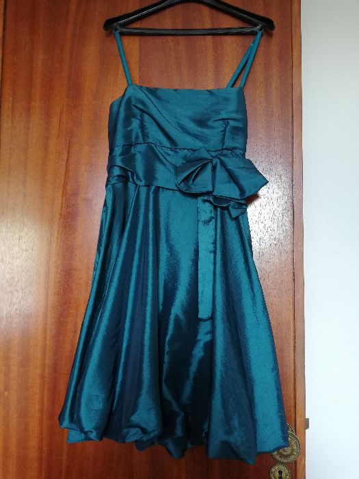 Vestido Azul Acetinado