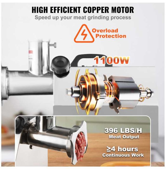 NOVO - Moedor de carne elétrico VEVOR, 1100 W (6000 W) € 350