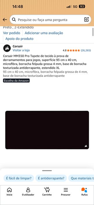 Mousepad corsair mm350 pro NOVO!
