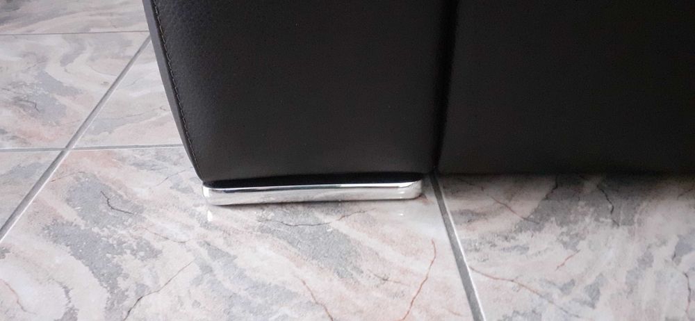 Sofa de canto extra pèle novo castanho escuro marca : chateau d'ax