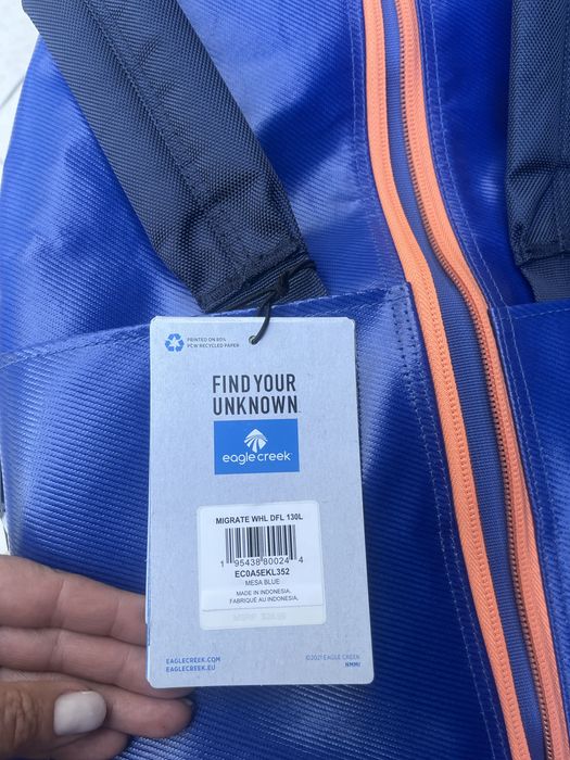 Torba żeglarska -podróżna na kółkach Eagle Creek Migrate Wheel Duffel 130L Mesa Blue