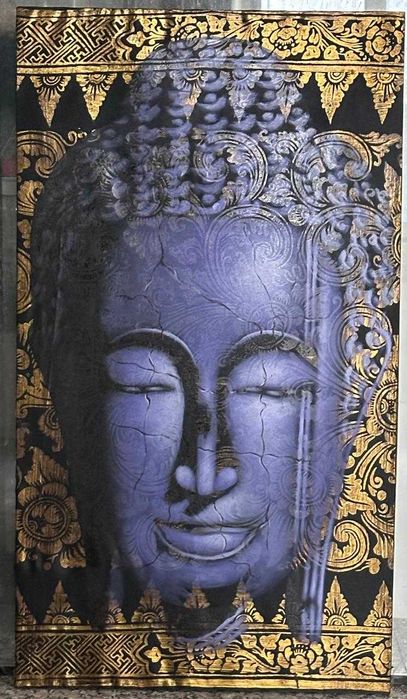 Arte Buddha em Tecido com Detalhes Dourados – de Bali, Vários