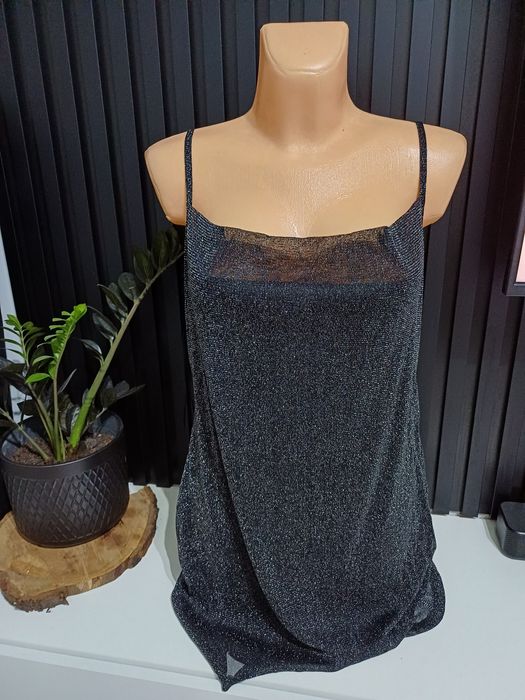 Krótka brokatowa sukienka M