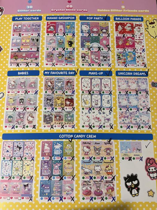 cartas hello kitty and friends