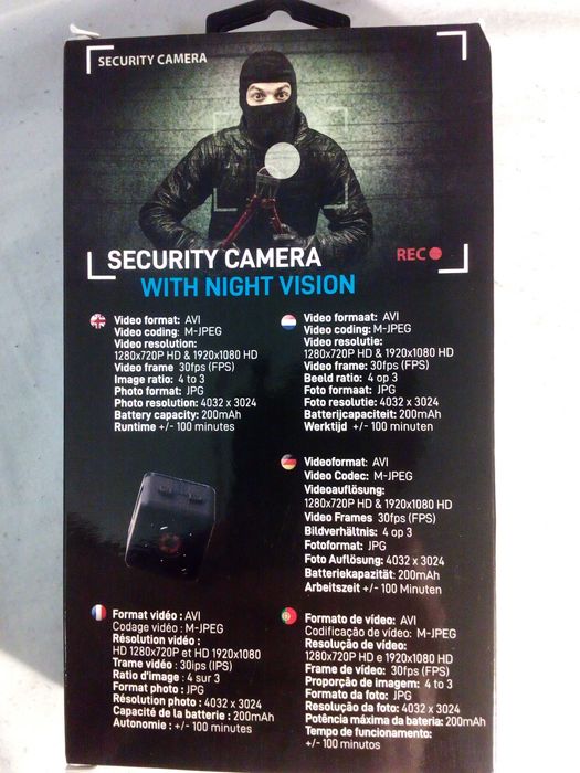 Micro Câmera Vigilância Espiã Visão Noturna 1080 FULL HD NOVA 15€