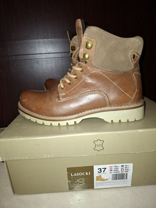 Botki trapery Lasocki, skóra , r 38