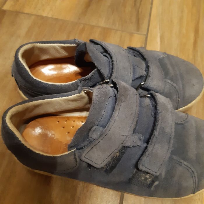 Niebieskie granatowe buciki buty dziecięce Mrugała Rozm 30 zamsz Skóra