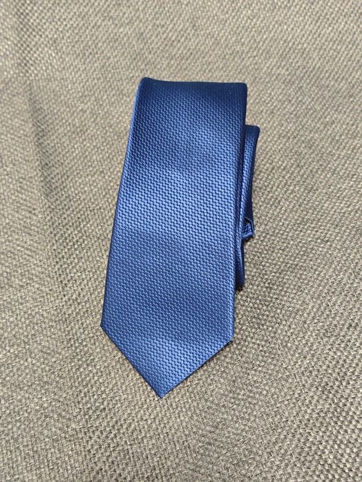Next синя / блакитна шовкова краватка чоловіча галстук шелковый синий