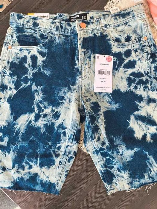 Spodenki szorty dżinsowe męskie tie dye