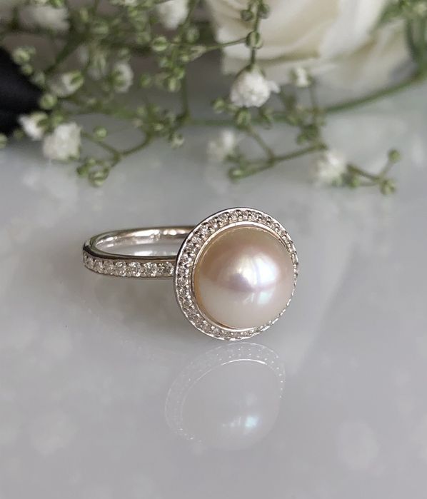 Срібна Каблучка Thomas Sabo, цирконій перлини, р. 56 / 17,5