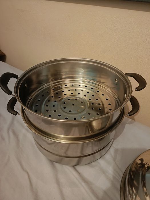 Cuscuzeira de 3 níveis compatível com placa de indução