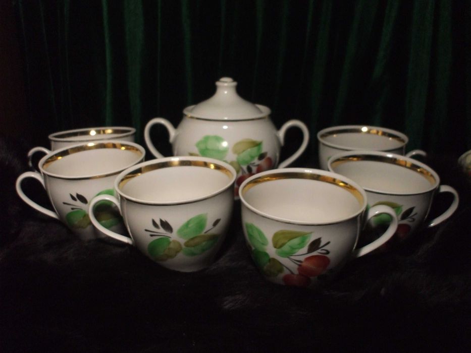 Набор Полонное. 6 чашек. Фарфор. Высококачественный фарфор.