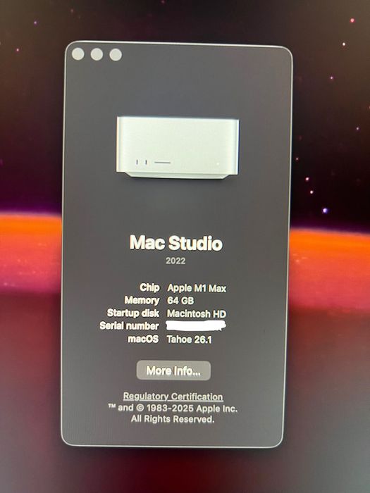 Max Studio M1 Max 64gb 1tb