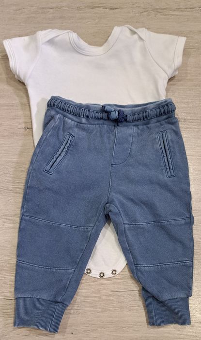 Body spodnie reserved 74 so cute biale niebieskie bialy niebieski