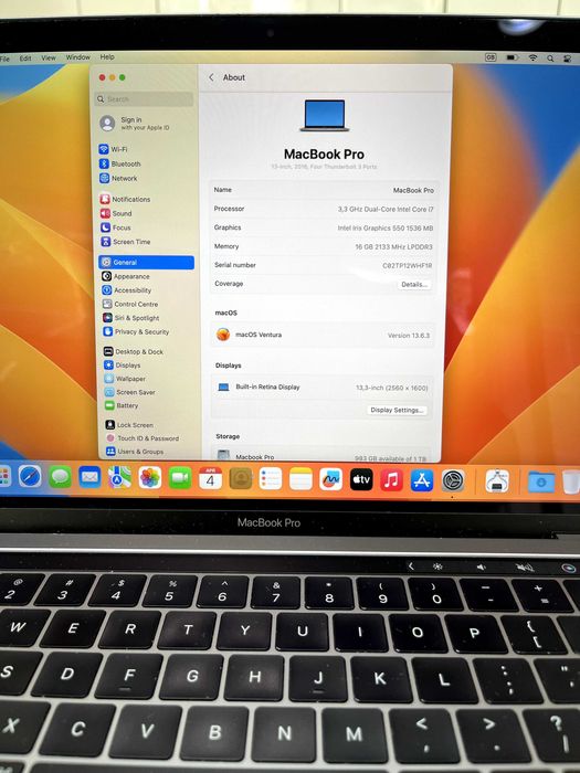 Macbook Pro 13 TouchBar 2017 i5 8GB RAM 256gb SSD Garantia Loja