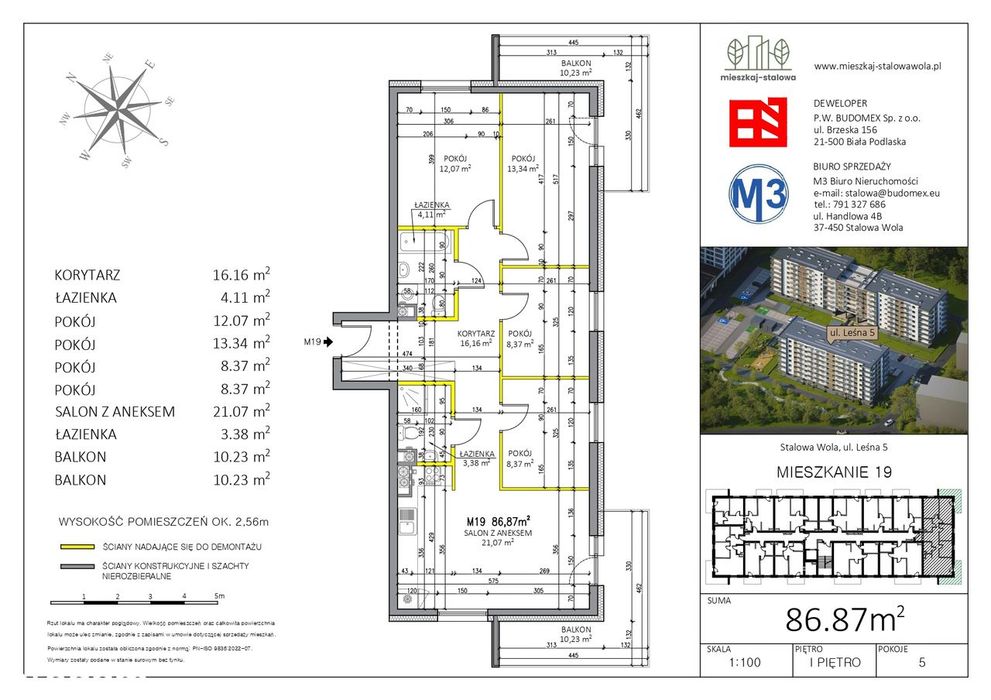 Mieszkaj - Stalowa| 5 pokoi z dwoma dużymi balkonami po 10 m²