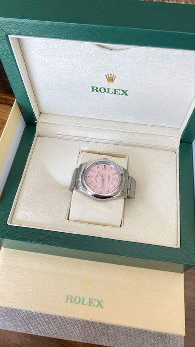Relogio Oyster Perpetual Rosa – Novo | Aço Inoxidável | Completo
