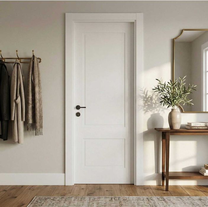 Bloco porta laquado branco 200X75cm direita