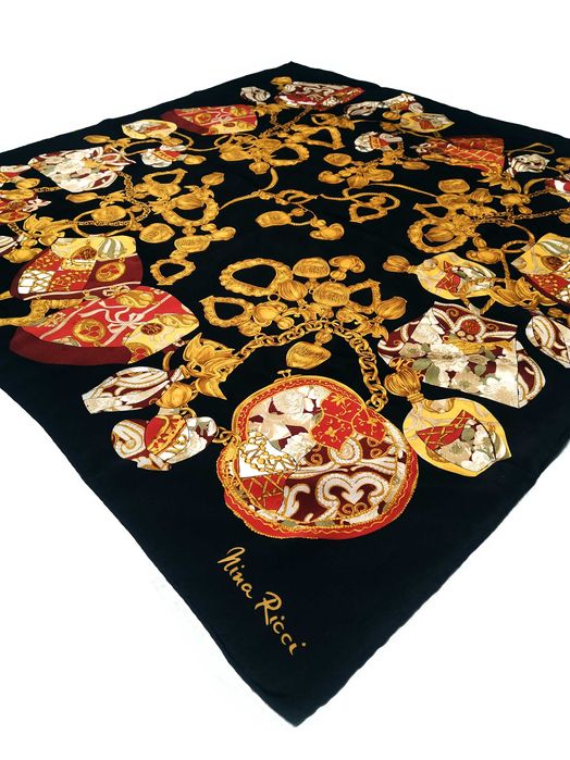 Nina ricci редкий винтажный платок, каре, (оригинал) vintage 80-е