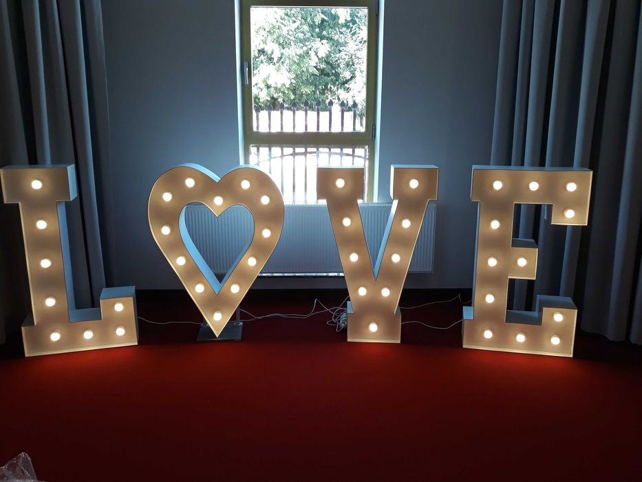 Mega serce na wesele podswietlane
