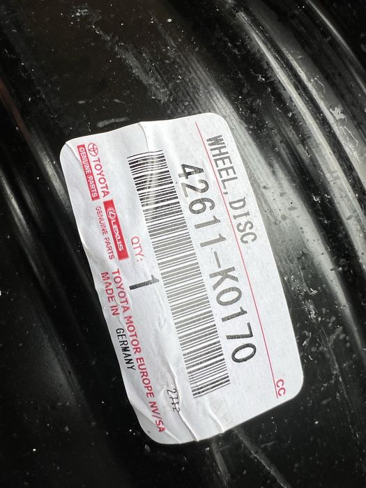 Диски металеві комплект + ДАТЧИКИ R 15 Toyota yaris Original 5/100