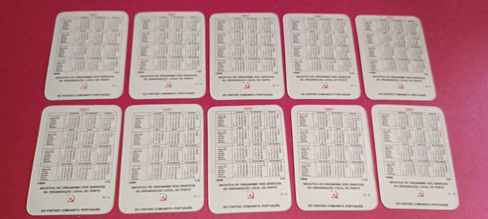 Raros e antigos calendários de bolso do PCP